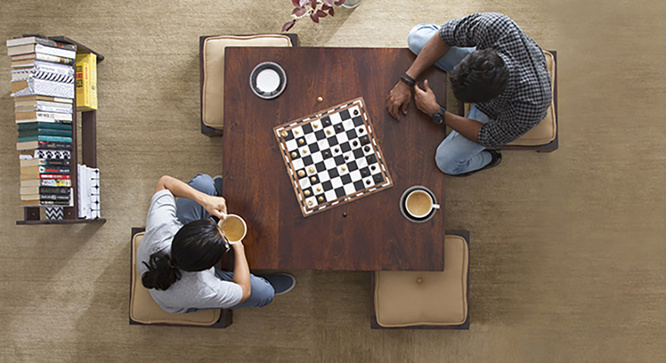 Tribal Coffee Table Set (Walnut Beige)